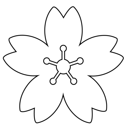 Cherry Blossom Emoji Coloring Page